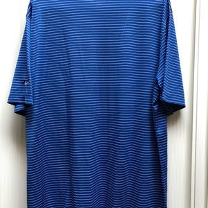 Blue and white nike golf quarter button shirt